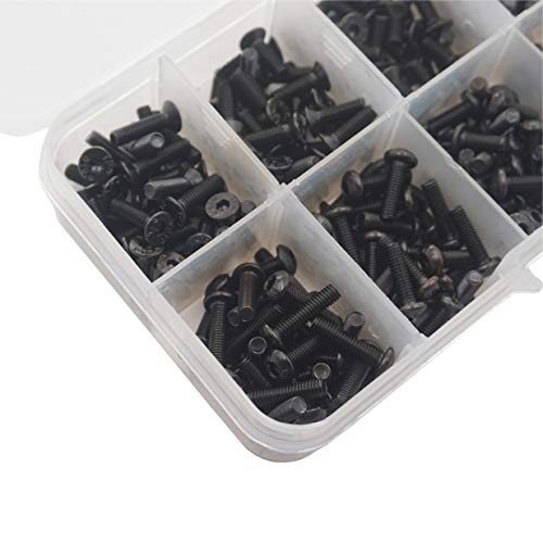 Vgoohobby 340PCS Universal M3 Screw Box Repair Accessories M3 Flat Round Head Screws M3 & M4 Flat Washer Compatible with Redcat HPI HSP Traxxas Tamiya SCX10 RC4WD 1/10 RC Car Truck
