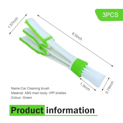 3 PCS Car Air Vent Cleaning Brushes, Multifunctional Automotive Interior Tool for AC Vent & Gap Dust Removal, Universal for Most Cars, SUVs, Trucks