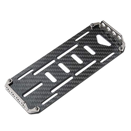 RC Battery Mount Plate, Carbon Fiber Battery Tray Protection Plate Black Battery Mounting Plate for Axial SCX10 CC01 F350 D90 1/10 RC Crawler Car Upgrades Accessories (Titanium) - color: Titanium