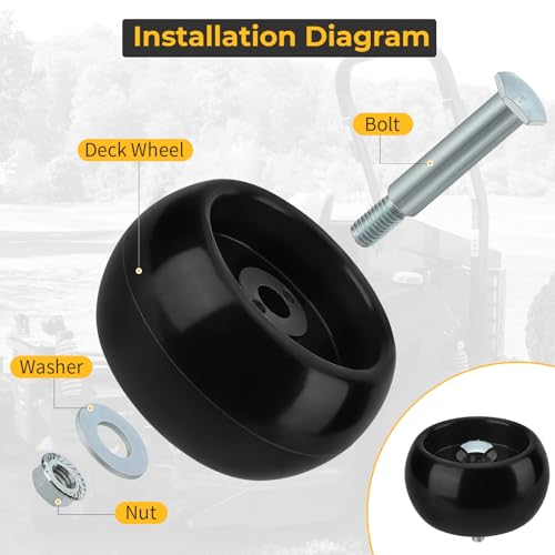 4Pcs Deck Wheel Kit 1714760 2108765 for Ferris IS700Z Deck 52" IS1500Z Deck 48" F50XT Deck 44" F125XT Deck 48" F160Z Deck 48" for Murray ZTS6000 ZTS7000 ZTS7500 CTX9000 YT2452 YT2652 ZT1842 ZT2042