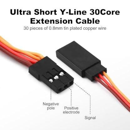 6 Pcs JR Futaba Style Servo 1 to 2 Y Harness Leads Wire Splitter Cable for RC Models Airplane 7CM