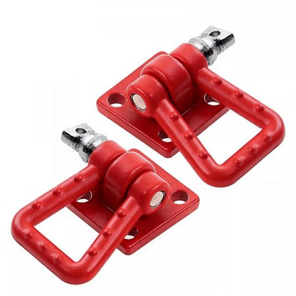 2 Sets Metal Climbing RC Trailer Tow Hook Decorations Accessories for 1/10 Crawler Car Axial SCX10 D90 D110 TRX4 TRX6 Redcat Upgrades Parts(Red) - size: CC01abR