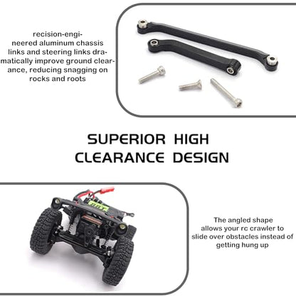 High Clearance Chassis Links & Steering Links Set & Skid Plate for SCX30 | Upgrade Parts for RC Car 4X4 RTR Brushed Rock Crawler,Precision Machining,High-strength Aluminum Alloy