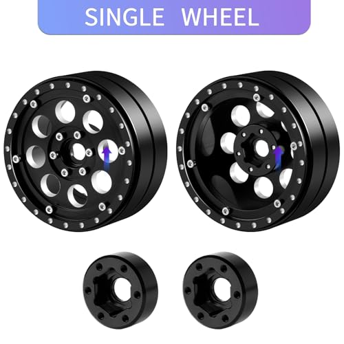 4PCS Aluminum 2.2" Dually RC Beadlock Wheels Rims for 1/10th AXIAL Wraith RR10 SCX10-II TRX4 TRX6 RC Crawler Trailer Car Upgrade Parts