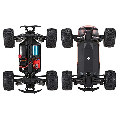 GoolRC 16889A Pro RC Cars, 1:16 Scale Remote Control Car, 4WD 45KM/H High Speed Brushless Motor RC Truck, 2.4GHz All Terrains Off-Road Electric Toy Vehicle with 2 Batteries for Adults - size: 2 Batteries