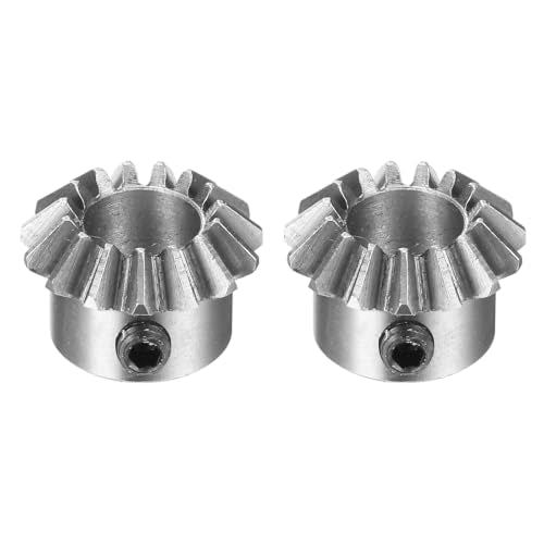 uxcell 2pcs Bevel Gear 0.8 Module 1:1 Reduction Rate 15T 6.35mm Hole Dia Bevel Pinion Gear 45# Steel, 45 Degree Steering Gear for Hardware Mechanical Rotation, Black - size: 6.35mm Bore