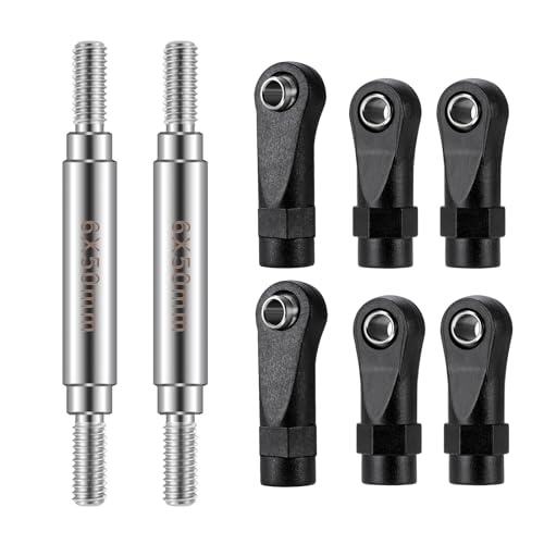 Straight Chassis Links - Stainless Steel Link Set High Clearance Linkage Link Rod with Plastic Rod Ends 50mm-100mm Compatible with 1/10 RC Crawler Axial SCX10 II III TRX4 (50mm) - color: 50mm