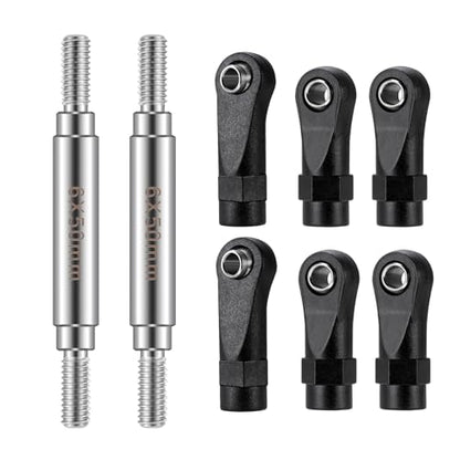 Straight Chassis Links - Stainless Steel Link Set High Clearance Linkage Link Rod with Plastic Rod Ends 50mm-100mm Compatible with 1/10 RC Crawler Axial SCX10 II III TRX4 (50mm) - color: 50mm