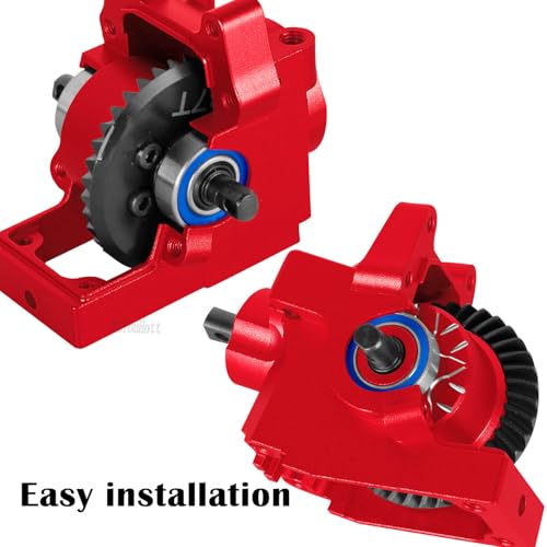 RC Diff Gear 37T Upgrades Part for 1/10 Slash 4X4 VXL/Rustler 4X4 VXL/Stampede 4X4 VXL/Hoss 4X4 VXL/XO-1,Front Rear Differential Hop Ups,Red - color: Red-(upgrades Part）