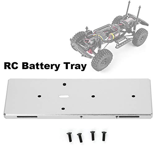 RC Battery Tray with Screw, Aluminum Alloy Replacement for RGT EX86100 1/10 RC Car, Lightweight and Durable Battery Mount for RC Vehicle (Silver 680022S) - color: Silver 680022s