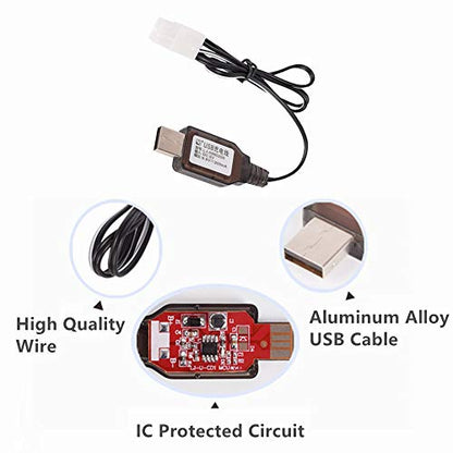 9.6V 2400mAh Ni-MH Battery Pack Rechargeable AA X Mode with Standard Tamiya Connector for HuanQi 781 728 RC 1:24 M1A2 Toy Tank