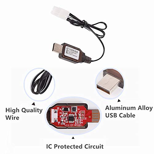 9.6V 2400mAh Ni-MH Battery Pack Rechargeable AA X Mode with Standard Tamiya Connector for HuanQi 781 728 RC 1:24 M1A2 Toy Tank
