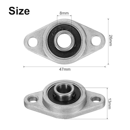 uxcell 2pcs KFL08 Pillow Block Bearing 8mm Bore Bearing Units Zinc Alloy Flange Mounted Bearing Housing, P6(ABEC3) - size: KFL08