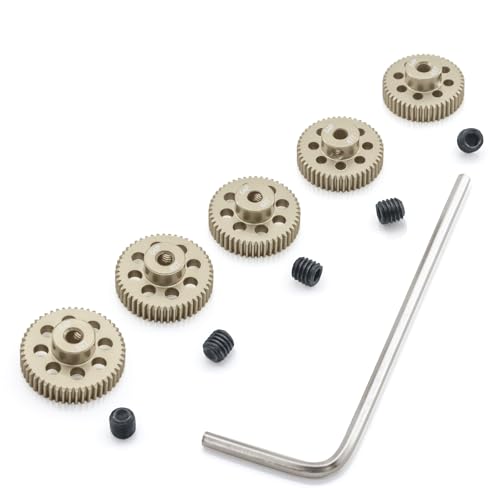 64DP Pinion Gear Set 46T 47T 48T 49T 50T for 3.175 mm Shaft Aluminium Alloy Pinion Gear with Screwdriver for 1/10 RC Car Motor - size: 46T 47T 48T 49T 50T
