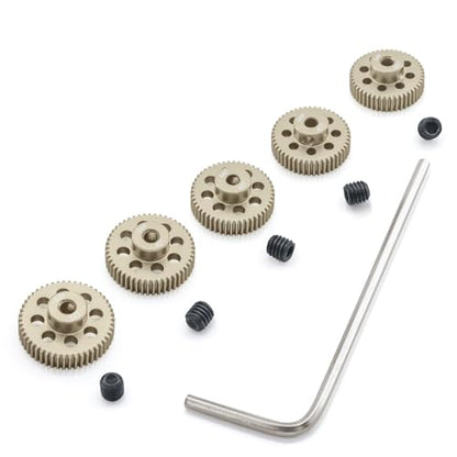 64DP Pinion Gear Set 46T 47T 48T 49T 50T for 3.175 mm Shaft Aluminium Alloy Pinion Gear with Screwdriver for 1/10 RC Car Motor - size: 46T 47T 48T 49T 50T
