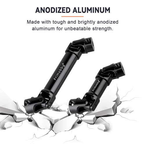 2Pcs FriHobby Stainless Steel RC Drive Shaft Metal Transmission Shaft CVD Compatible with TRX4M Defender Bronco 1/18 Crawler Upgrades Parts (Black) - color: Black
