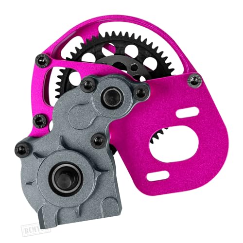 Transmission Gearbox Upgrades Part for 1/10 SCX10, SCX10 II 90046,90047,AX10 RC Crawler Truck,Aluminum Center Transmission Gearbox Hops up,Pink&Titanium - color: Pink&titanium for Upgrades