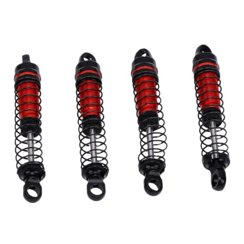 60MM Threaded for 1/18 RC Crawler Upgrade, Aluminum Alloy Damper Replacement Parts Compatible with Bronco K10, 4PCS (Red) - color: Red