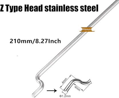20Pcs Adjustable Pushrod Connector Linkage Stopper 1.3mm + 20Pcs Nylon Control Horns 21x10 mm + 20Pcs 304 Stainless Steel 1.2x210mm Z Push Rods Parts, Compatible for RC Airplane Plane - style: 1.2*210mm