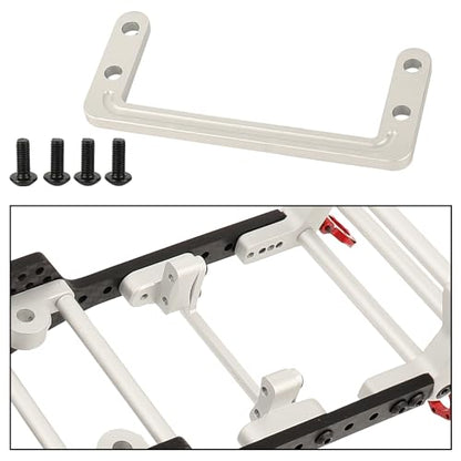 Metal Aluminum Alloy Servo Mount for 1/10 RC Crawler Axial SCX10 LCG Car DIY Chassis Frame Kit Upgrade Parts (Silver) - color: Silver
