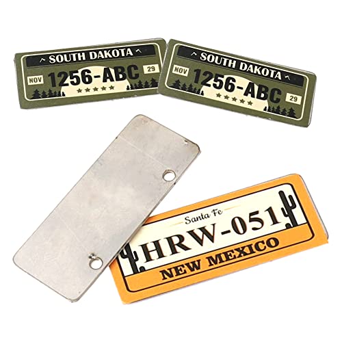 4PCS HIRCQOO Metal RC Car License Plate Kit Decorations Accessories Compatible with Traxxas TRX-4 Tamiya CC01 Axial SCX10 D90 1/10 RC Crawler Car (1256ABC+HRW051) - style: 1256ABC+HRW051