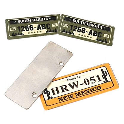 4PCS HIRCQOO Metal RC Car License Plate Kit Decorations Accessories Compatible with Traxxas TRX-4 Tamiya CC01 Axial SCX10 D90 1/10 RC Crawler Car (1256ABC+HRW051) - style: 1256ABC+HRW051