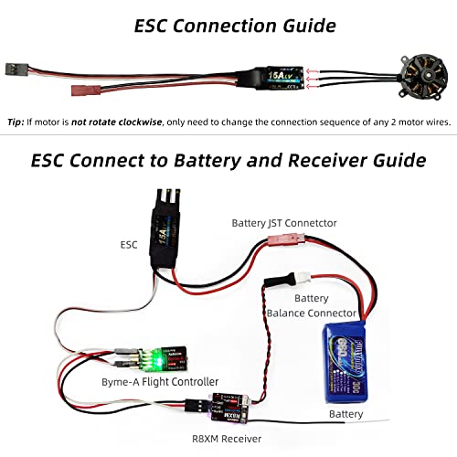 FLYCOLOR 15A ESC RC Brushless Motor Electric Speed Controller | Built-in 5V/2A BEC Support 2S-4S LiPo Battery for Radiolink A560 RC Airplane