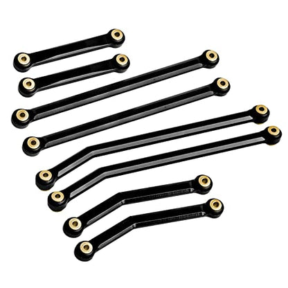 Hobbypark High Clearance Links Set Aluminum Upgrades Linkage for Axial SCX24 Deadbolt AXI90081 B17 Upgrades 1/24 RC Crawler Car (Black) - color: Black