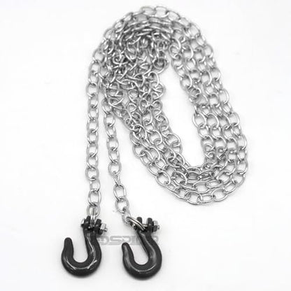 1/10 RC Car Accessories Mini Metal Trailer Chain and Tow Hooks Towing Hook & for 1:10 Rock Crawler Truck Car Traxxas TRX4 SCX10 Axial RC4WD Tamiya D90 (Black) - color: Black