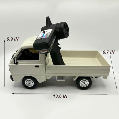 WPL RC Car 1/10 Scale RC Kei Truck 4x4 Off Road Suzuki RTR | WPL D14 Remote Control Drift Car Carry 2.4 GHz Proportional Throttle Steering 280 Motor 4WD Hobby Grade Toy Adult