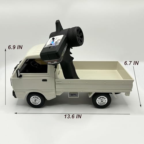 WPL RC Car 1/10 Scale RC Kei Truck 4x4 Off Road Suzuki RTR | WPL D14 Remote Control Drift Car Carry 2.4 GHz Proportional Throttle Steering 280 Motor 4WD Hobby Grade Toy Adult