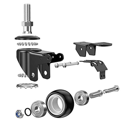 2 Inch Stem Casters, DICASAL Double Brakes Black PU Imperial Inch 5/16"-18x1 Screw Thread 360° Swivel Caster Wheels for Furture Carts DIY Stands 4 Pack - style: 2 Inch