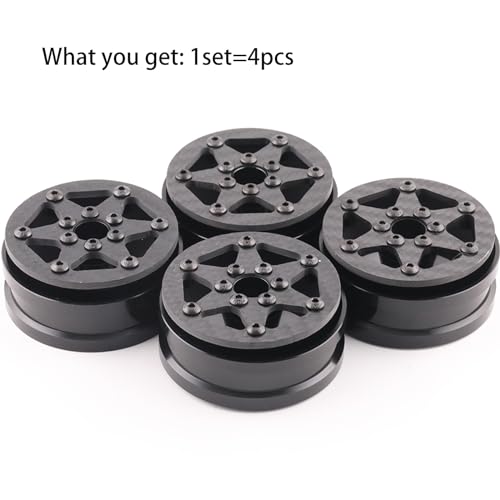 1.9" Aluminum Beadlock Wheel Rims 4PCS Carbon Fiber for 1/10 RC Crawler TRX4 Axial Capra SCX10 VS4-10 Gen8 Upgraded Carbon Fiber 1.9 Beadlock Wheel Rims - style: TXW-LG-B