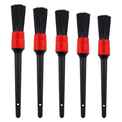 5PCS Car Detailing Brush Set, Ultra Soft Bristle No Scratch Vehicle Air Vent Dust Cleaning Brush, Automotive Interior Exterior Cleaner Tool Kit, Universal for Most Vehicles - size: 5PCS