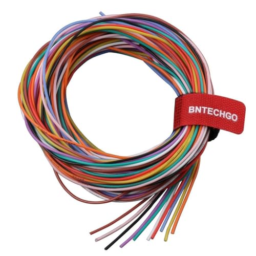 BNTECHGO 26 AWG Silicone Wire Kit 10 Color Each 5ft Stranded Tinned Copper | Flexible 26 AWG Stranded Wire Silicone Rubber Insulation For RC Models, Drone, Robot, LED Lighting Systems, 3D Printer, DIY - size: 10 colors each 5ft, style: 26 silicone wire