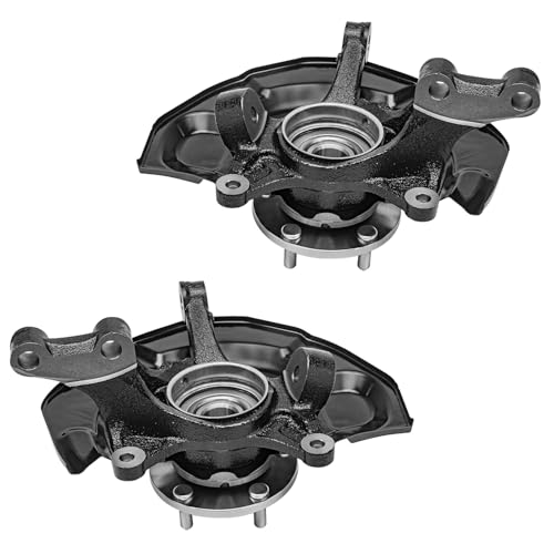 Detroit Axle - 4pc AWD Front Steering Knuckles Rear Wheel Bearing Hubs | for 2004 2005 2006 2007 2008 2009 2010 Toyota Sienna, 2 Steering Knuckles 2 Non-ABS Wheel Bearing Hubs Replacement - size: 4UW48672/Kit