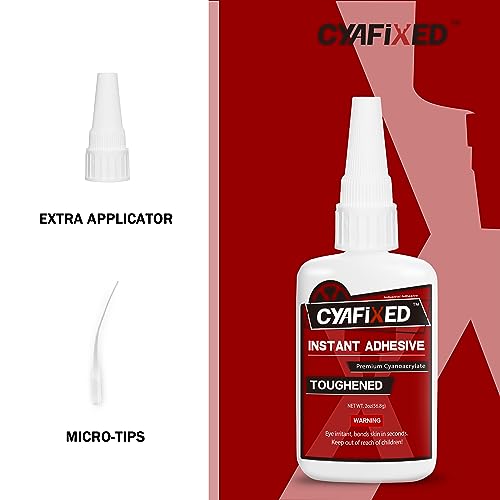 Toughened Super CA Glue, Professional Grade Cyanoacrylate Instant Adhesive, 2 oz. (56.8 Grams) - CA Glue for Rubber, Leather, Carbon Fiber, Speakers and Seals - size: 2 oz, style: Toughened