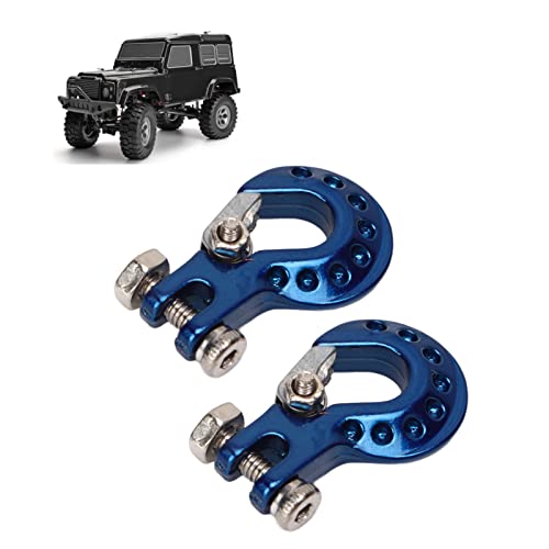 RC Winch Trailer Hook Set 2Pcs, Aluminum Alloy | Simulation Tow Hook | 1/10 Crawler Truck | SCX10 D90 Compatible| 18.5x11.5mm/0.7x0.5in(Blue) - color: Blue