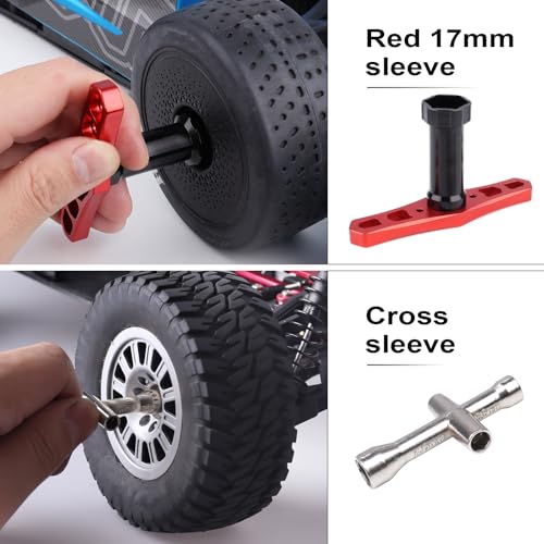 RC Car Work Stand Repair Workstation 360 Degree Rotation Lift with Wheel Wrench Tools for 1/8 1/10 1/12 1/16 1/18 Scale Cars Trucks Buggies (Black)