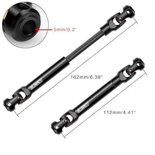 Stainless Steel Driveshaft for TRX4 SCX10 1/10 Crawler, 112-162mm | Heavy-Duty Drive Shaft,CNC Machined, Splined Engagement - size: 112-162mm