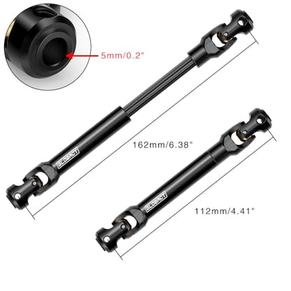Stainless Steel Driveshaft for TRX4 SCX10 1/10 Crawler, 112-162mm | Heavy-Duty Drive Shaft,CNC Machined, Splined Engagement - size: 112-162mm