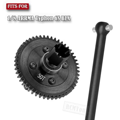 50T Center Diff&Center Drive Shaft Axles Upgrades Part for 1/8 Typhon 6S,Center Differential&Center Driveshaft Hop ups,Red - color: Red - Upgrades Part
