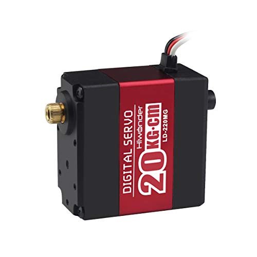 20KG RC Servo High Torque Servo Motors with 25T Servo Horn, Dual Ball Bearing, Aluminium Case, Metal Bracket, Waterproof Metal Gear Steering Digital Servo for RC Car Robot DIY, Control Angle 180°