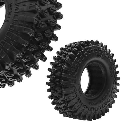 ShareGoo RC 1.9" Crawler Tires Rubber Mud Tires OD 105mm Compatible with Axial SCX10 Redcat Gen8 D90 Traxxas TRX4 MST 1/10 RC Crawler Car (105 * 38mm) - size: 105 * 38mm