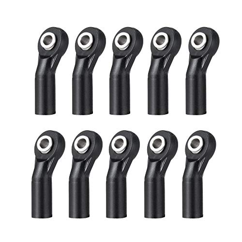 10Pcs M3 Rod Ends Plastic Black M3 Balls Ends for Axial D90 SCX10 RC Crawler Car (Black D) - color: Black D