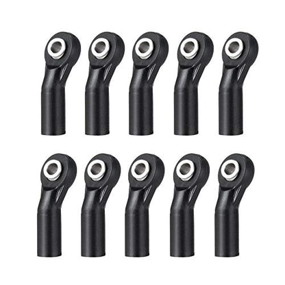 10Pcs M3 Rod Ends Plastic Black M3 Balls Ends for Axial D90 SCX10 RC Crawler Car (Black D) - color: Black D