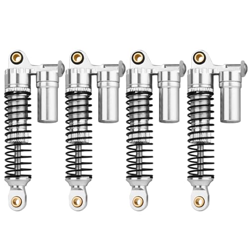 Aluminium 53mm/59mm/66mm/78mm Shocks- Long Threaded Shock Absorber Oil Damper for TRX4M 1/18 RC Crawler Upgrades (silver, 53mm)