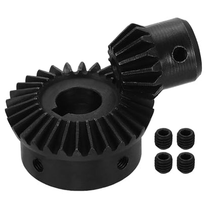 uxcell 2Pcs Tapered Bevel Gears Set, 1.5 Mod 1:2 (15T/30T) Harden Steel Straight Bevel Gear, 90 Degree Steering Motor Gears, (5/14mm Shaft Hole with Keyway) - size: 5/14mm