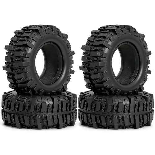 1.9'' Crawler Tires Mud Slingers Tyre OD 3.75'' For 1/12 RC Crawler MJX H12Y+ MN-128 MN82S LC79 1.9'' Beadlock Wheels (Tires) - color: Tires