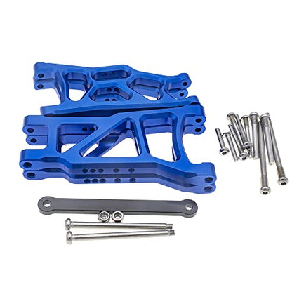Aluminum Front&Rear Suspension A-Arms&Tie Bar for 1/10 Traxxas Slash 2WD RC Car Upgrade Parts Hop Ups, Replacement of 2555 3631 2532 - color: Dark Blue